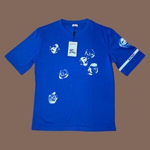 Burberry Men Rose Print Cotton T-shirt